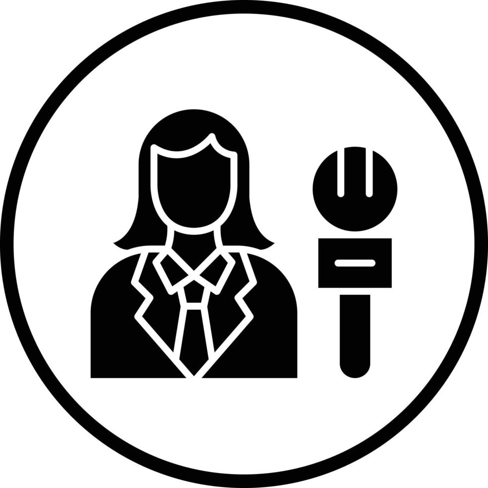 Female Journalist Vector Icon Design