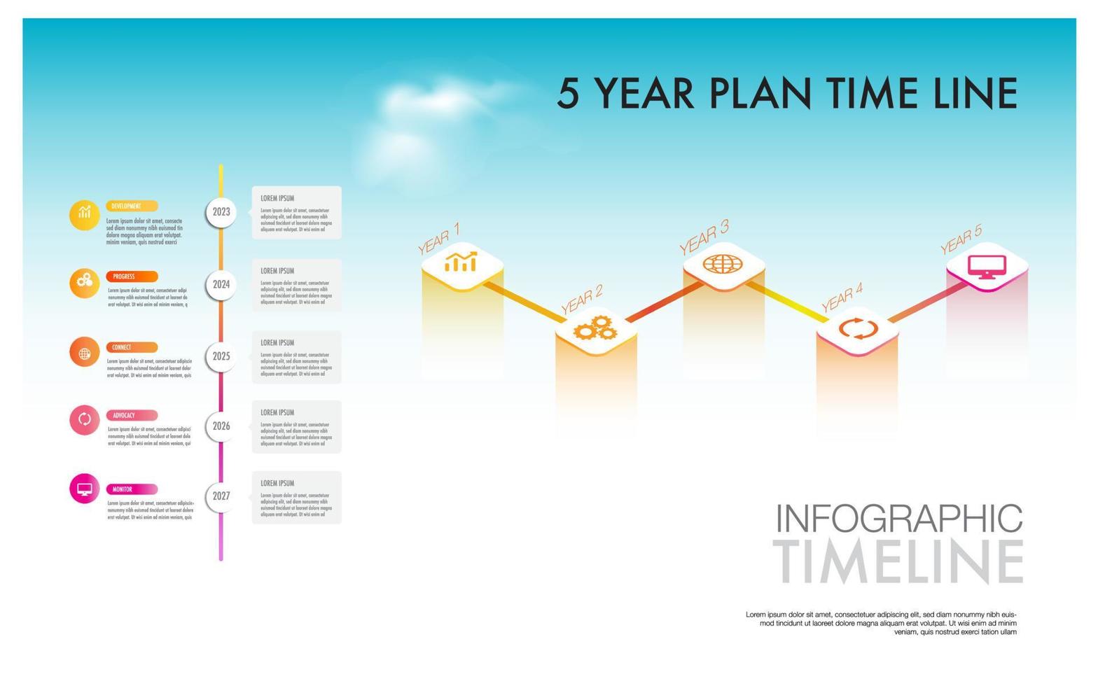 5 year plan projects milestone and percentage template for presentation to help you easily identify which stage of project vector