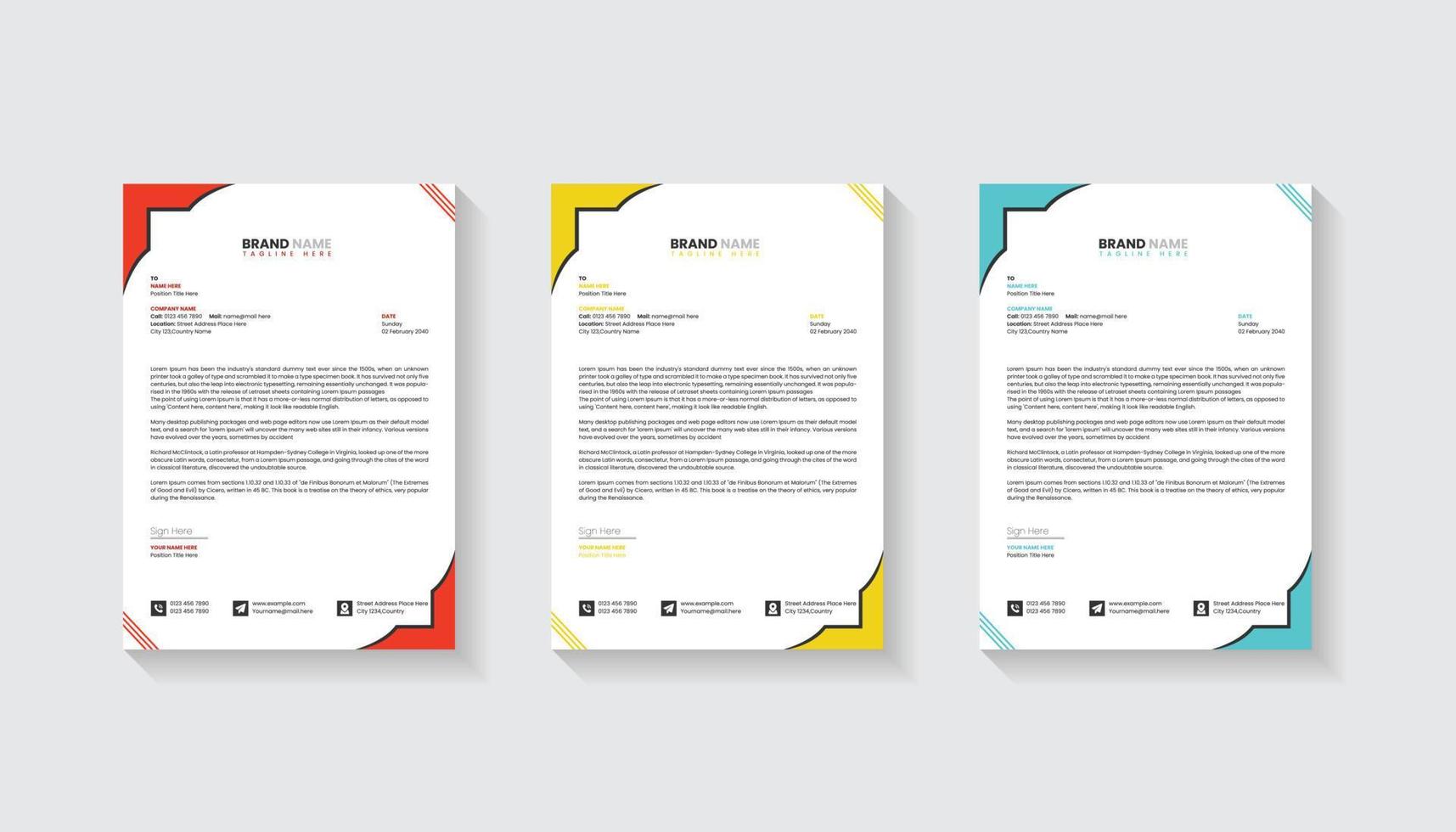 Creative and modern business letterhead design template vector