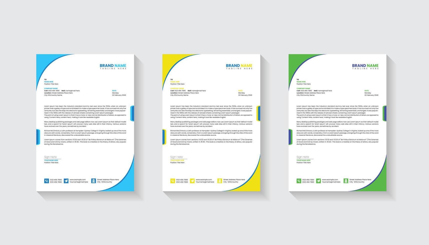 Creative and modern business letterhead design template vector