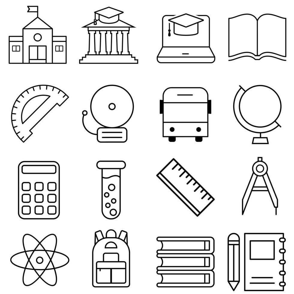 Education icon vector set. school illustration sign collection. college symbol. study logo.