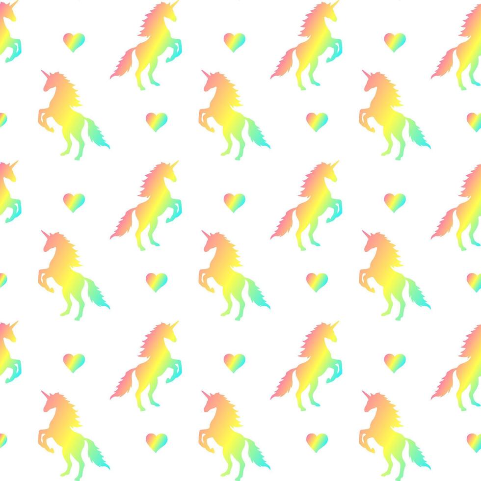 Vector seamless pattern of unicorn silhouette