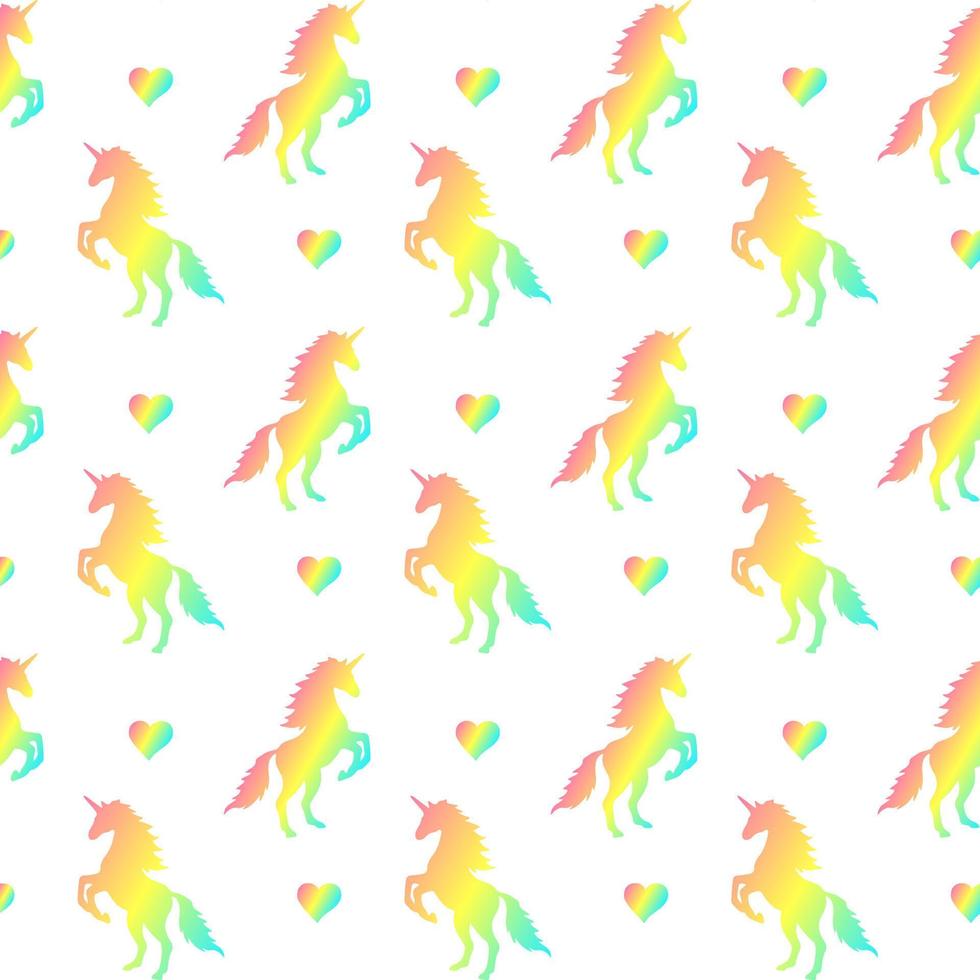 vector, seamless, patrón, de, unicornio, silueta vector