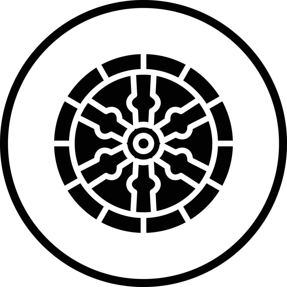 Wooden Wheel Vector Icon Design