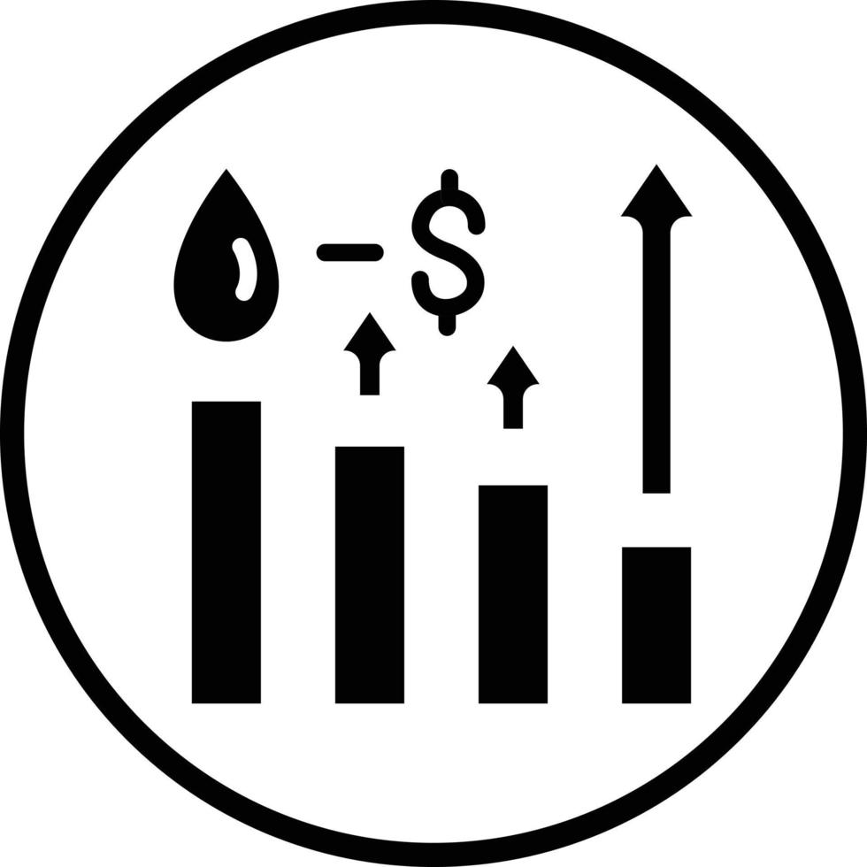 Oil Price Increase Vector Icon Design