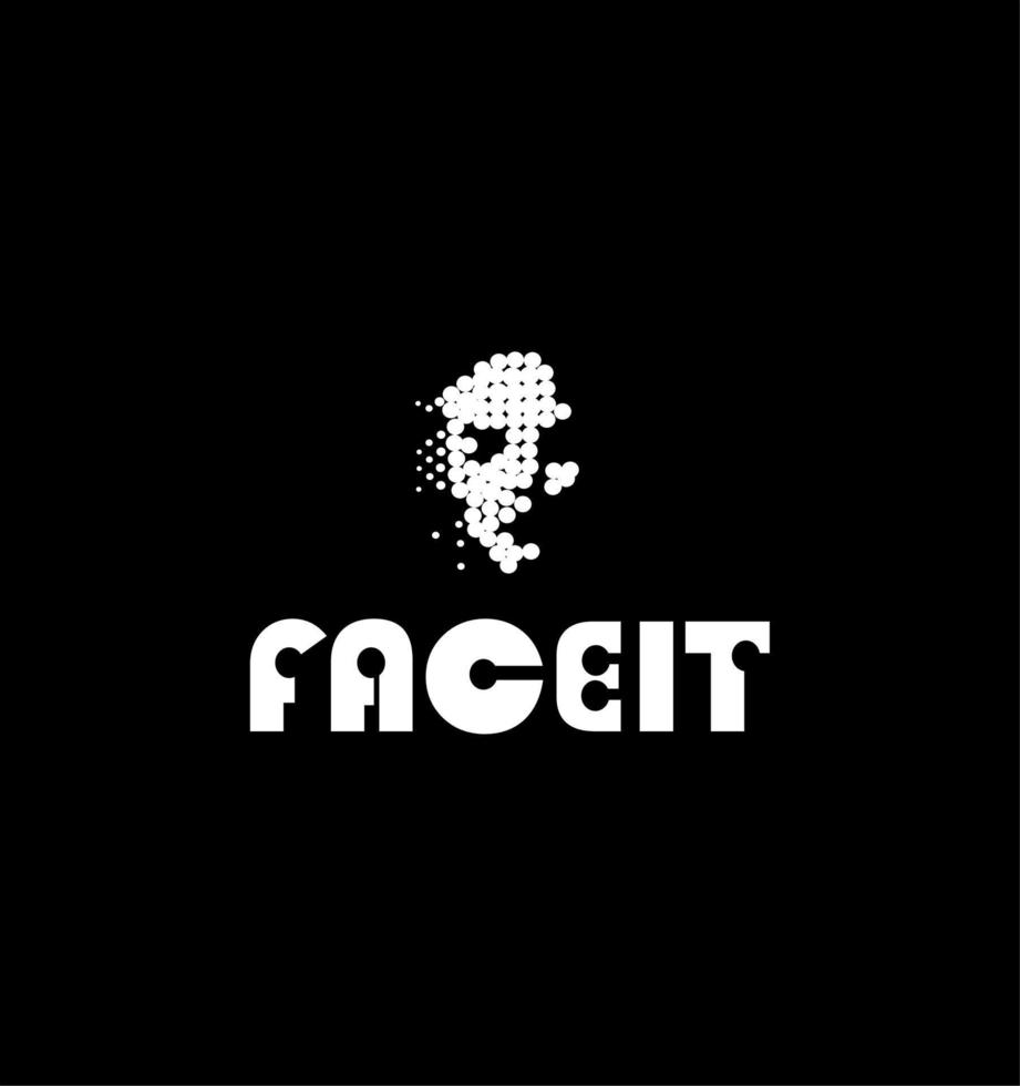 Human head silhouette. Face front view. Elegant silhouette of part of human face. Vector Illustration