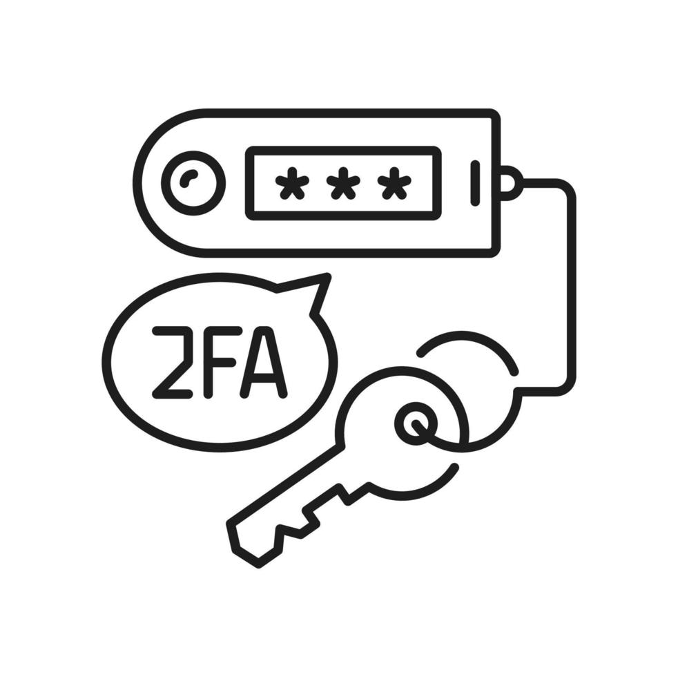 2fa contraseña verificación, USB llave autenticación vector