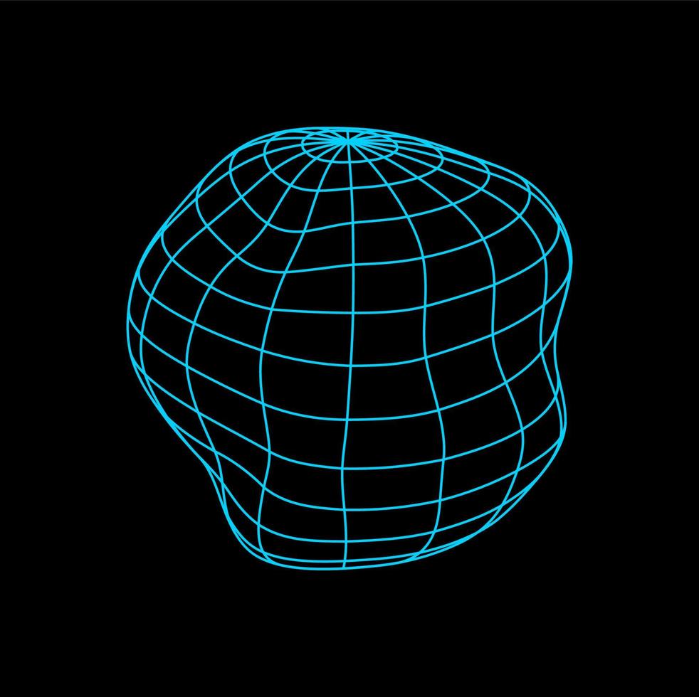 Futuristic sphere shape, vector digital wireframe