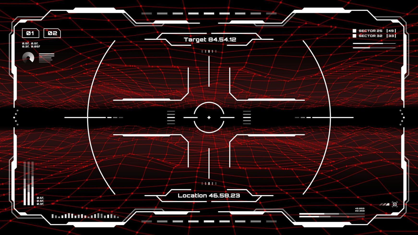 HUD futuristic monitor screen interface target aim vector