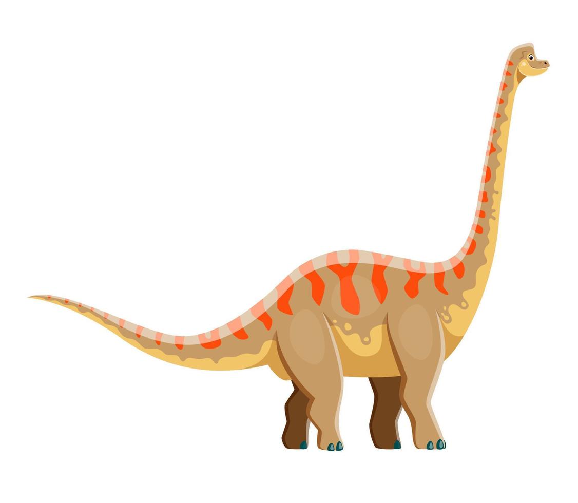 Brachiosaurus isolated dinosaur cartoon character vector