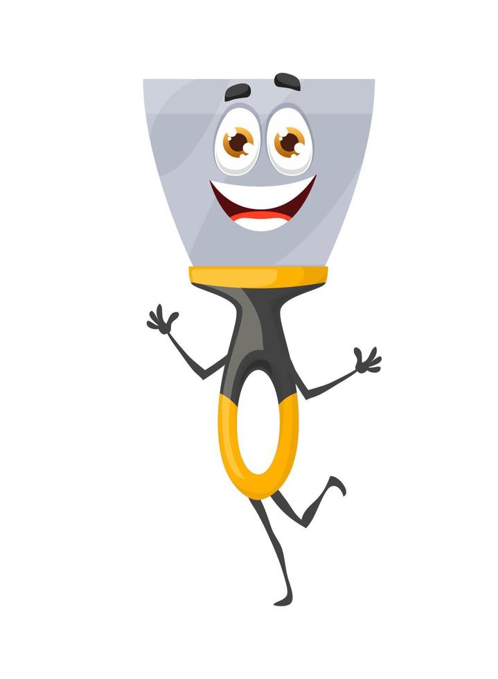Cartoon putty knife tool character or spackle vector