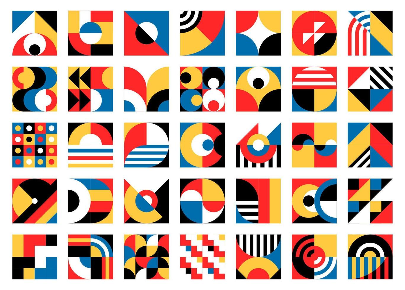 Bauhaus elements, modern geometric patterns vector