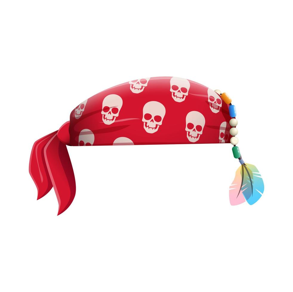 Cartoon pirate captain bandana with human skulls vector