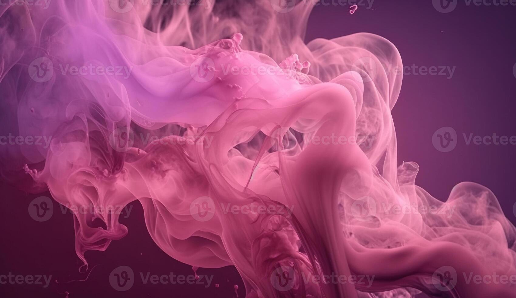 , Flowing light pink, viva magenta smoke with splashes. Soft fluid banner, spring female mood, 3D effect, modern macro realistic abstract background illustration, ink in water effect. photo