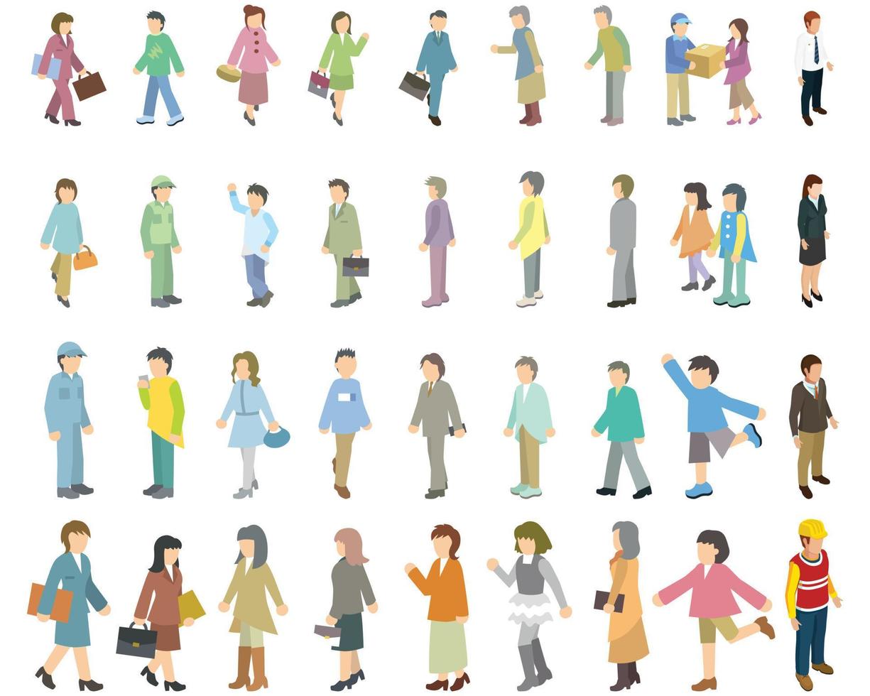 human avatar big collection of vector illustration