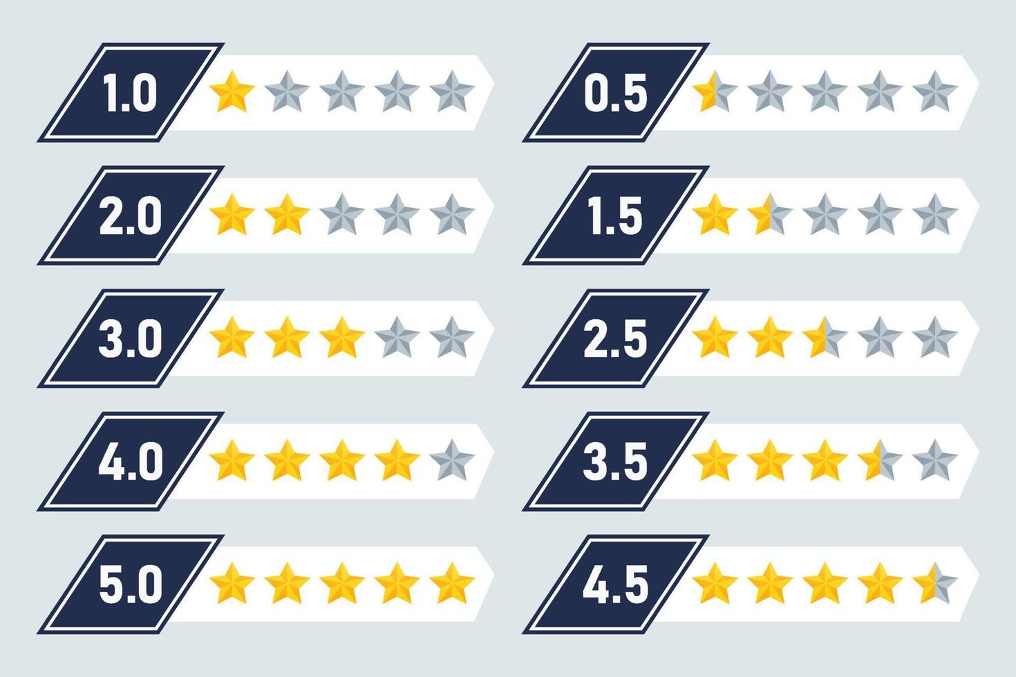 set stars rating review modern style quality service customers feedback star rate template design element vector