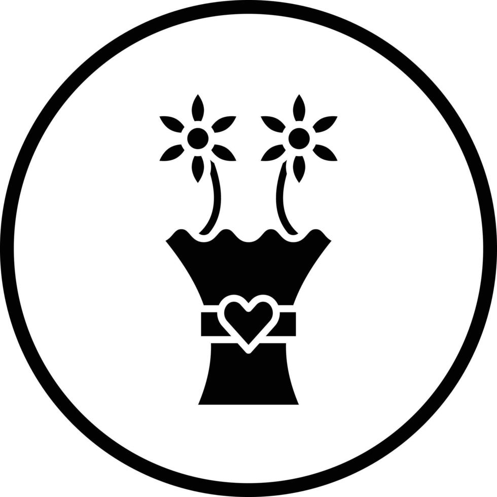 Flower Bouquet Vector Icon Design