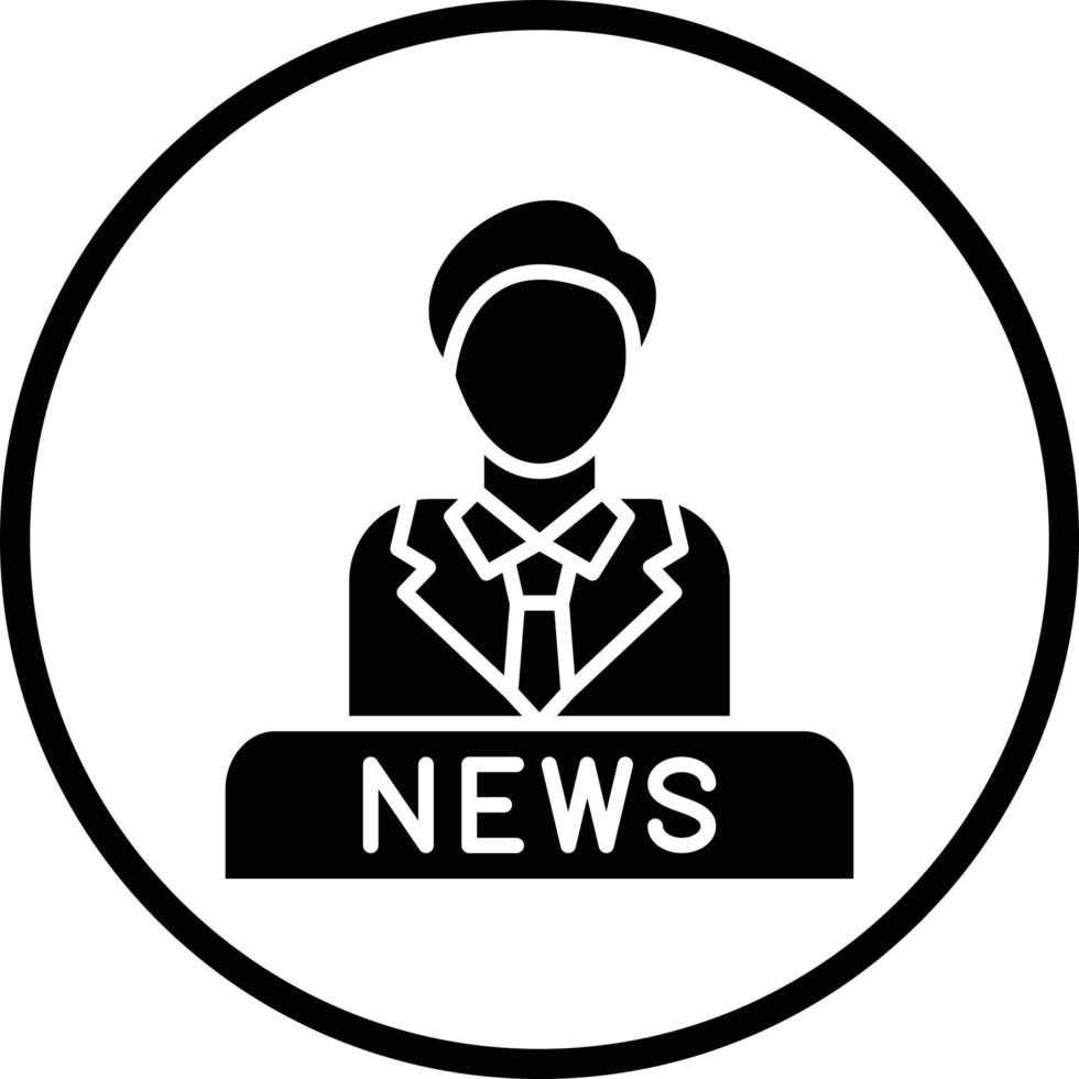 News Anchor Vector Icon Design