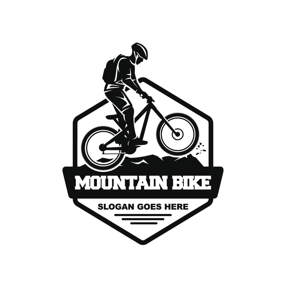 Mountain bike logo design vector