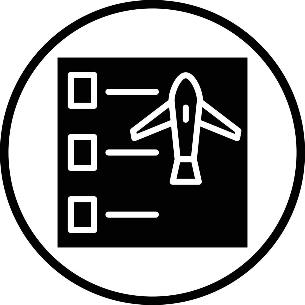 vuelo Lista de Verificación vector icono diseño
