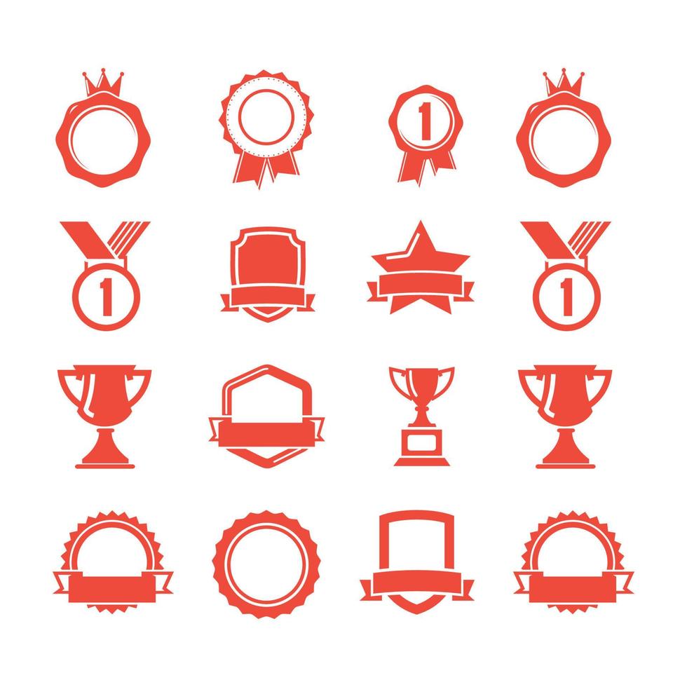 set of champion award logo vector