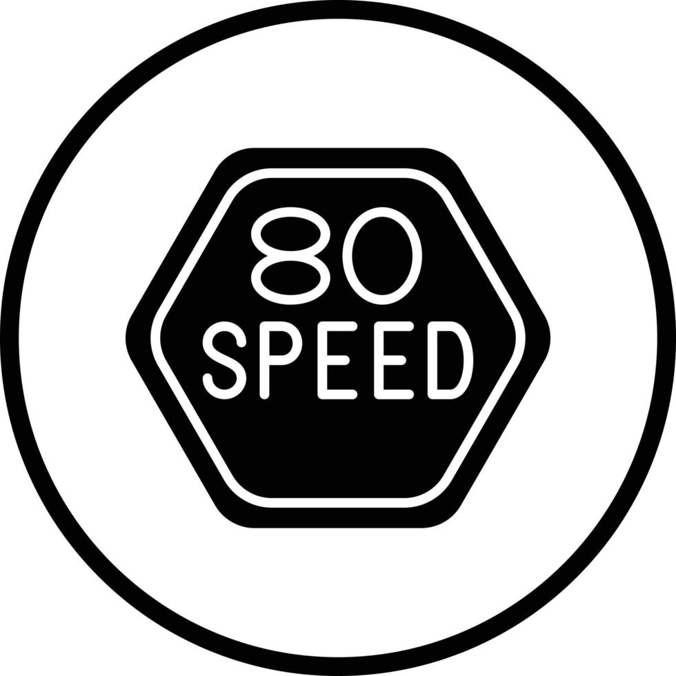 80 Speed Limit Vector Icon Design