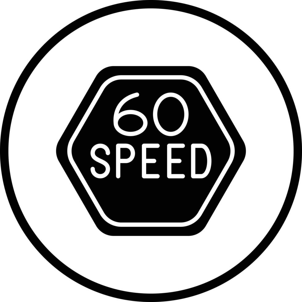 60 Speed Limit Vector Icon Design