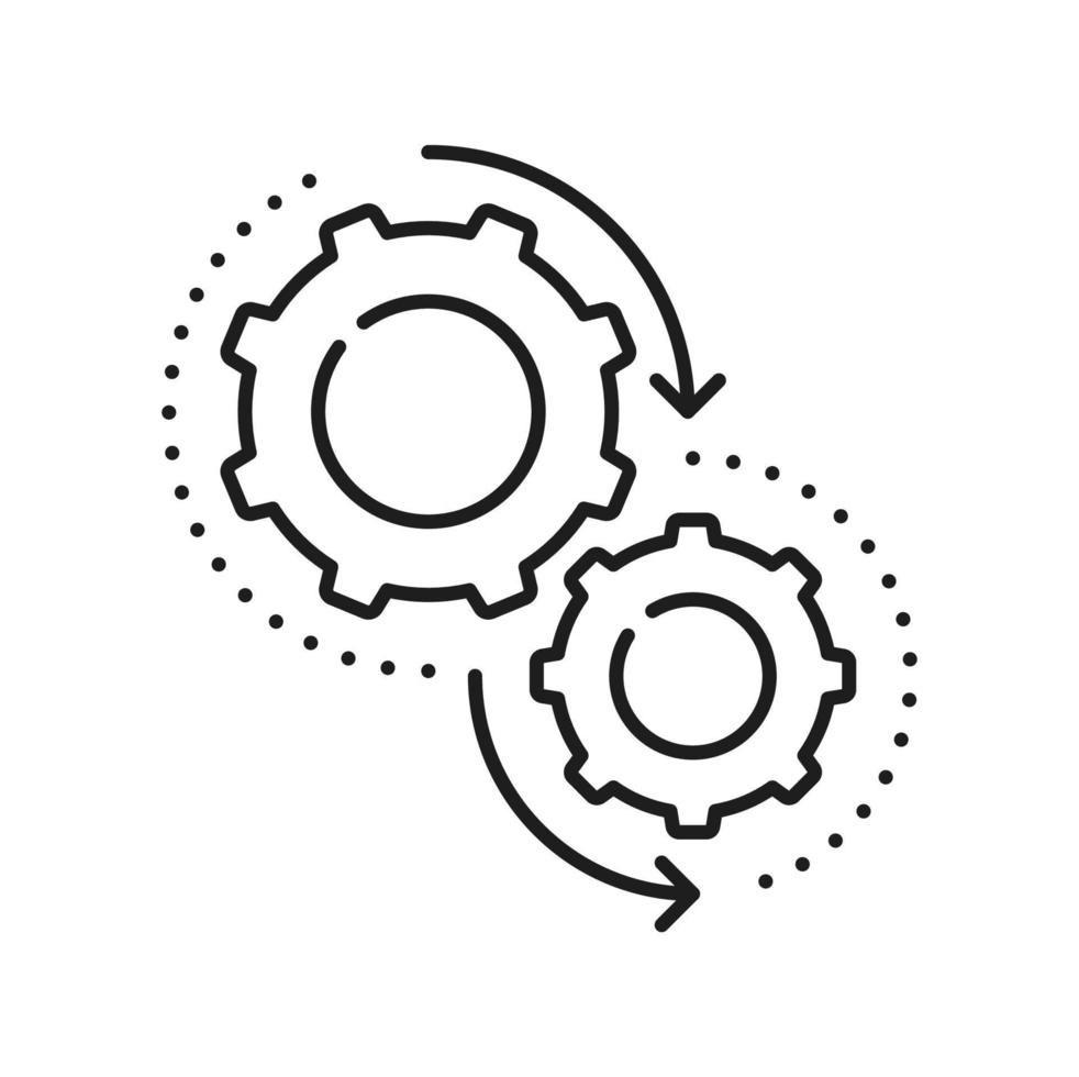 Computer setting process icon, fixing revamp icon vector