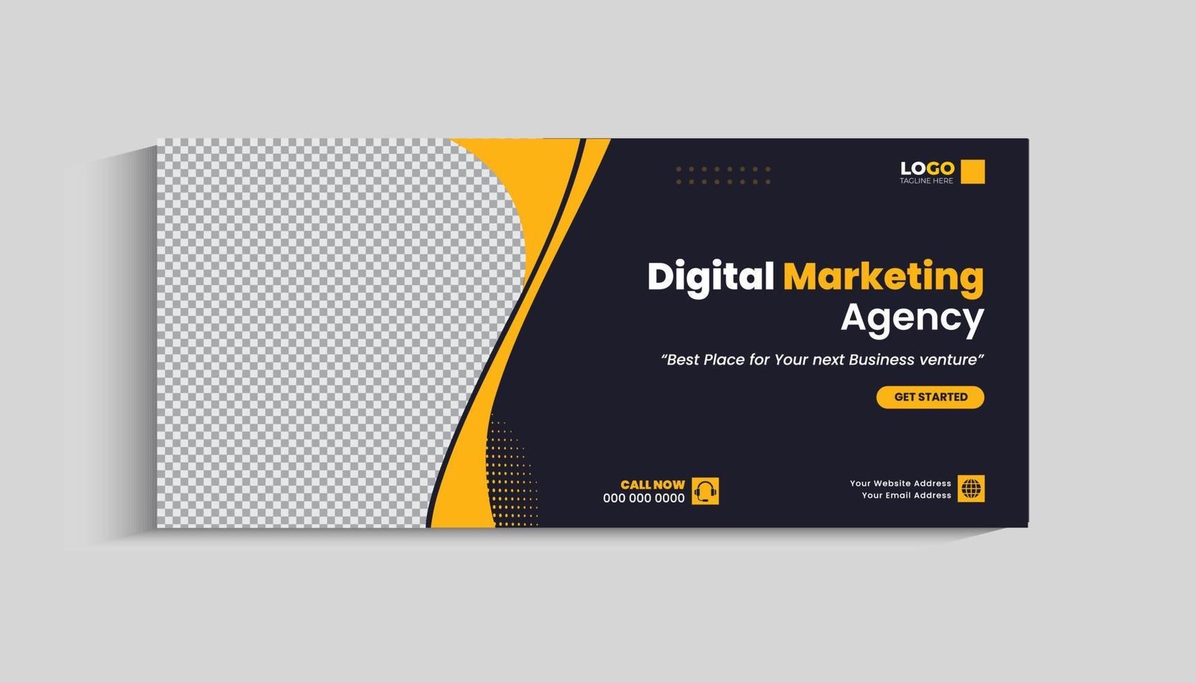 Digital marketing Social media cover and web banner template vector