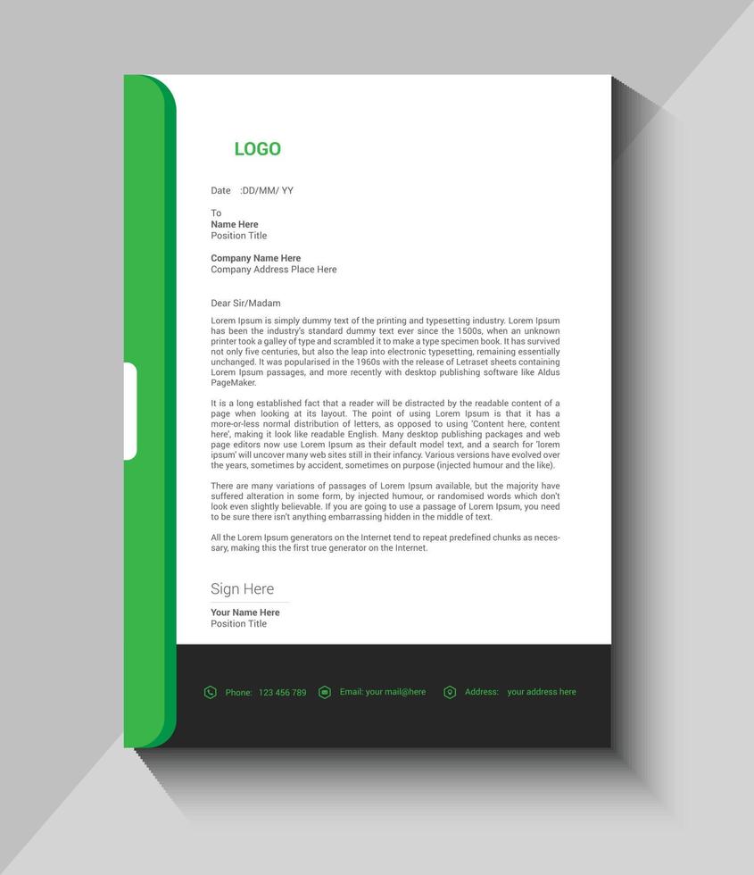 new modern letterhead design template vector