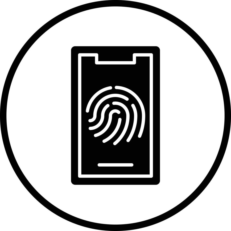 Mobile Fingerprint Vector Icon Design