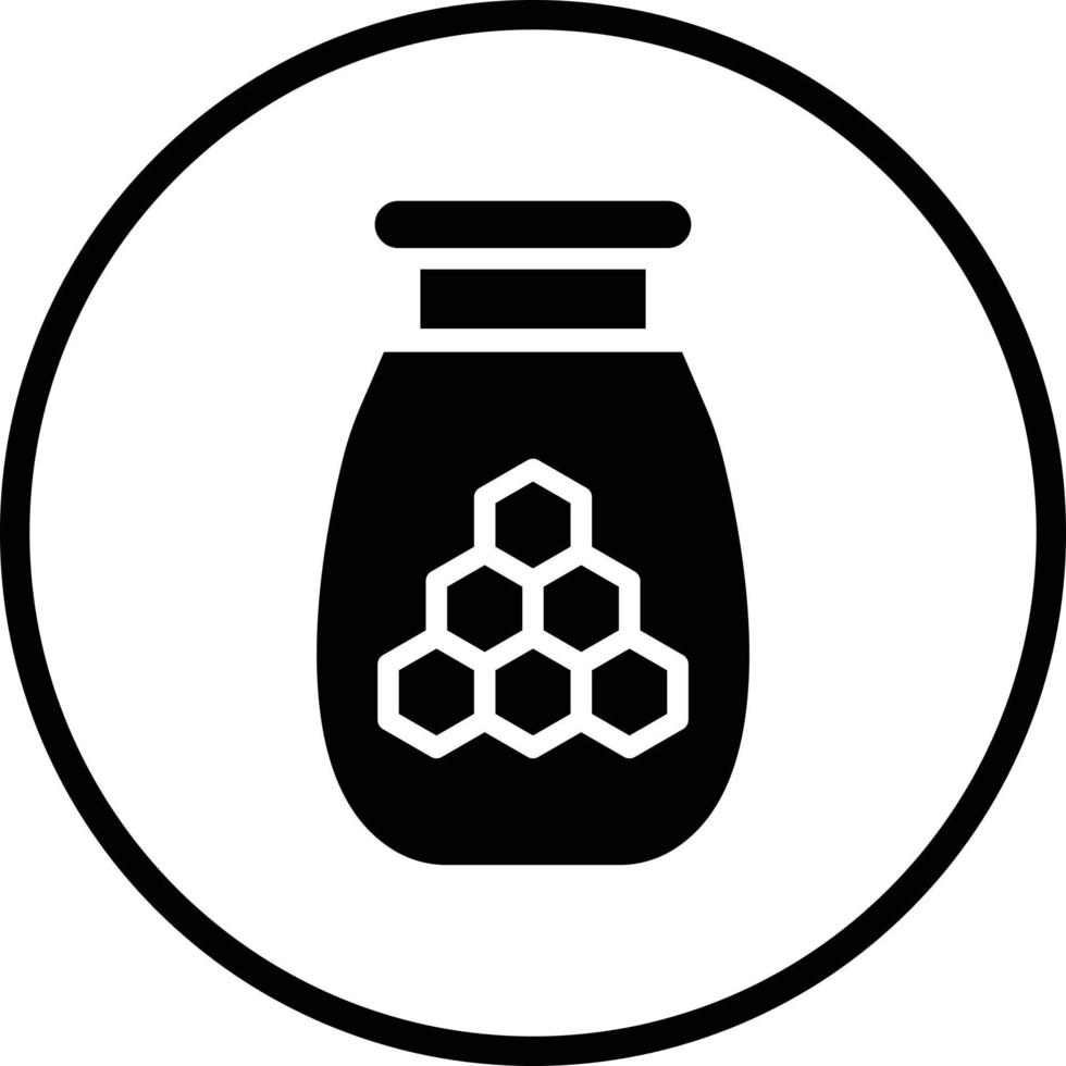 Honey Jar Vector Icon Design
