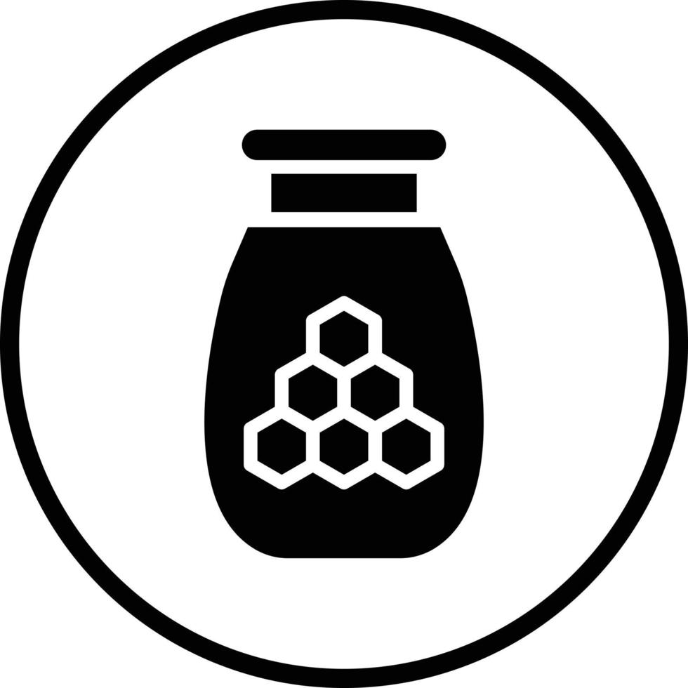 Honey Jar Vector Icon Design