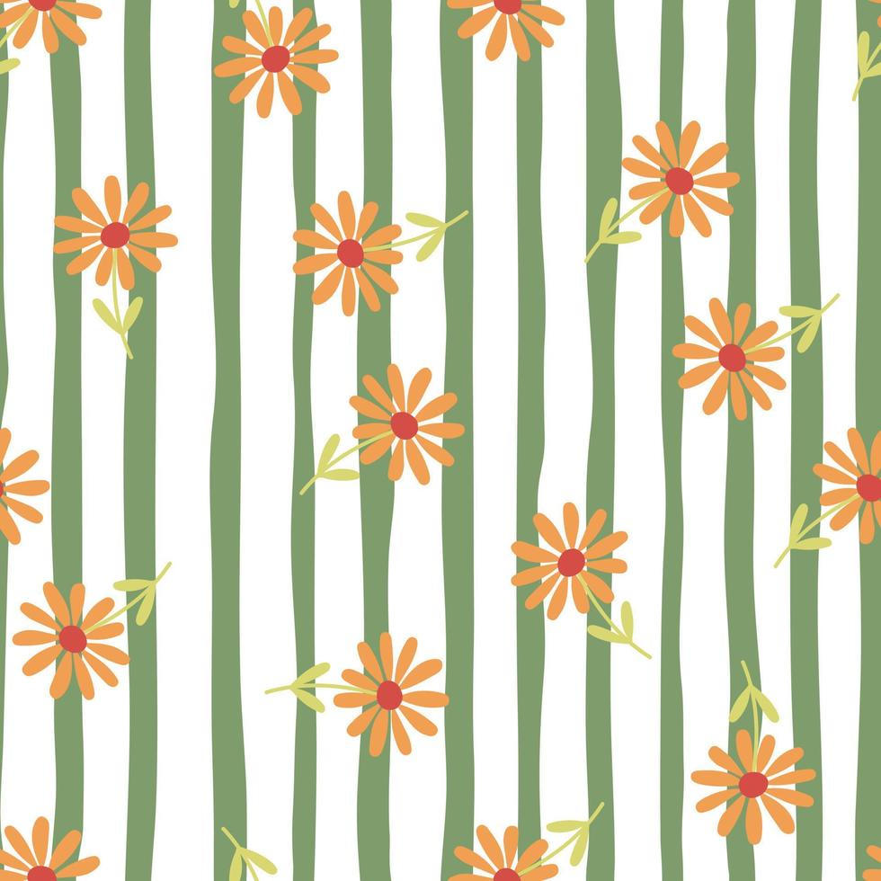 Aster flower seamless pattern. Little chamomile floral ornament wallpaper. vector