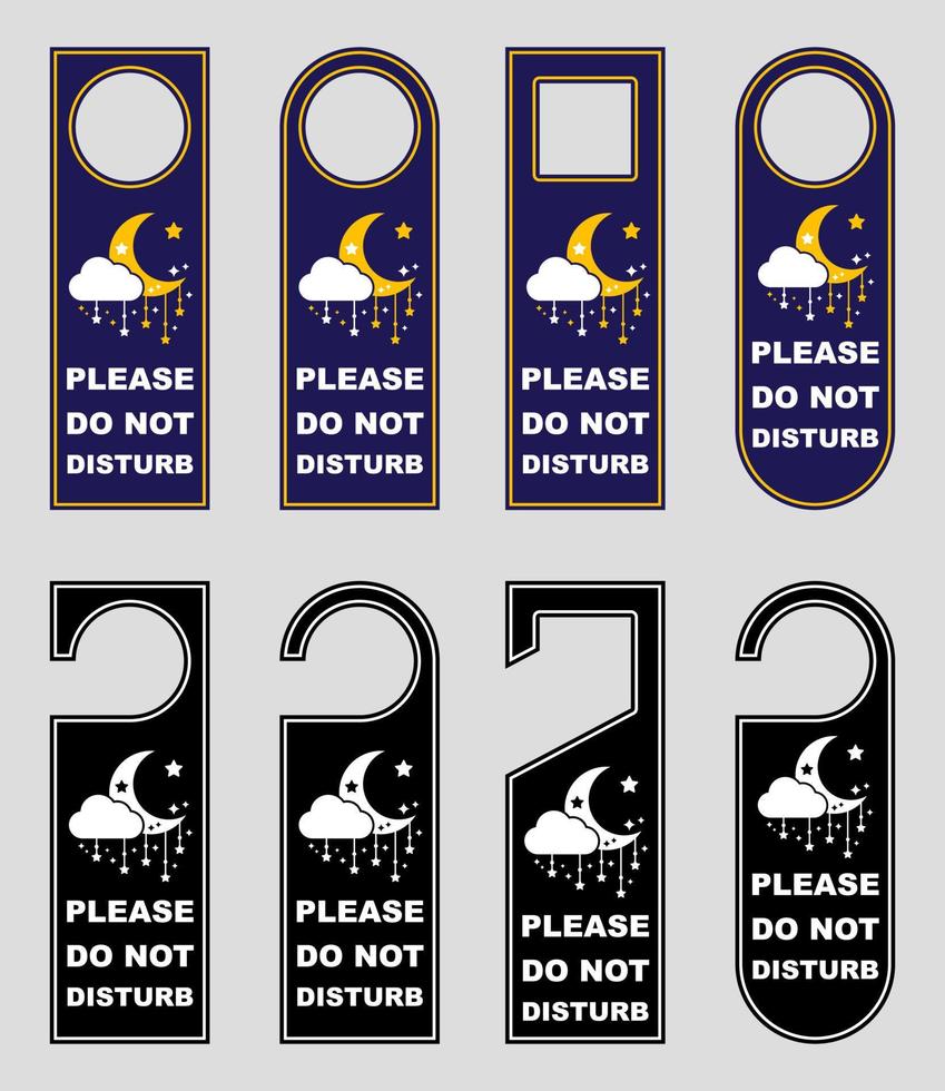 do not disturb door hanger handle knob tags hotel room signage labels signs card prohibition vector