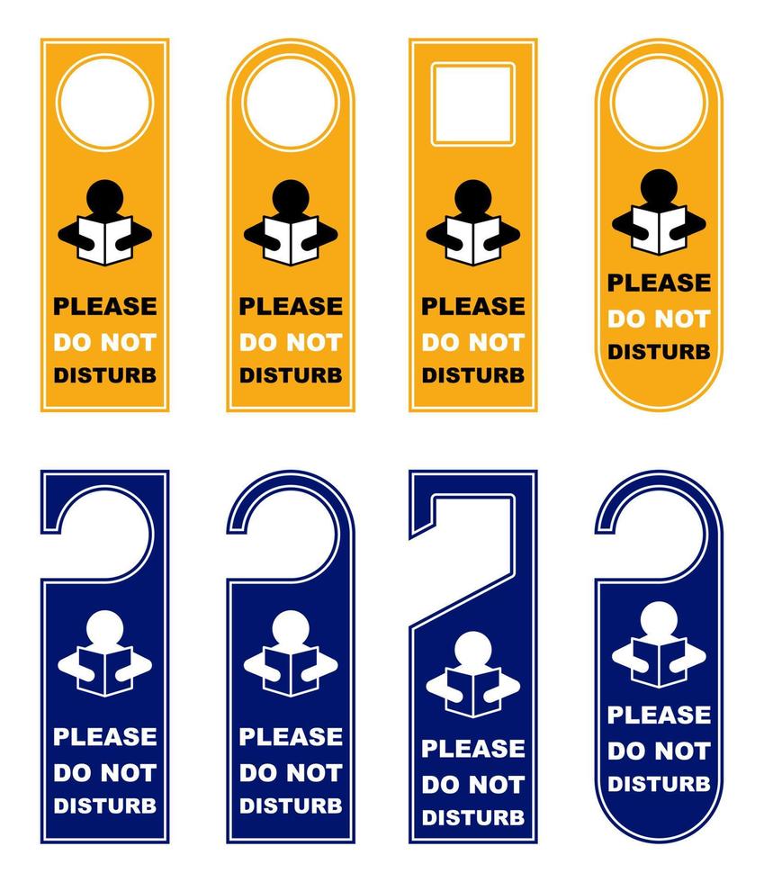 do not disturb in studying door hanger handle knob tags labels card hotel room signage prohibition vector