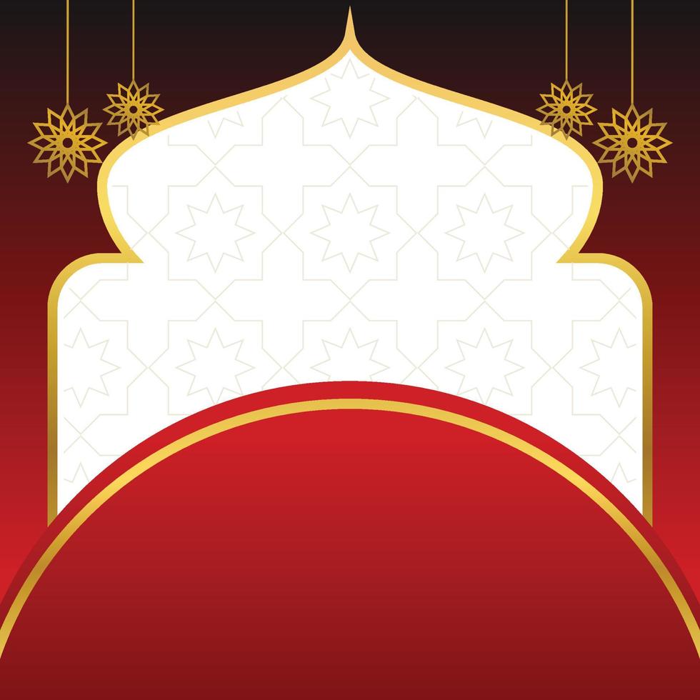 islamic sale poster template with free space for text and image. It has golden color mandala and dome ornament. Design for banners, greeting cards, social media and web. vector