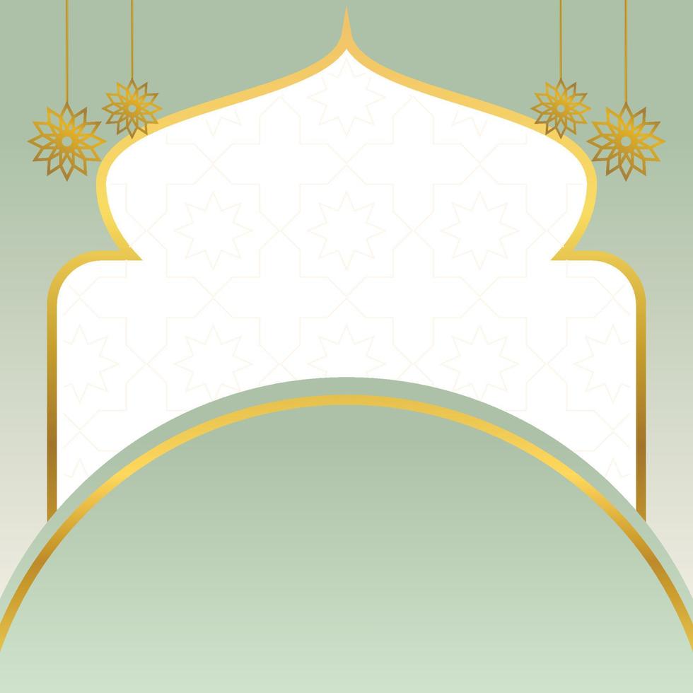 islamic sale poster template with free space for text and image. It has golden color mandala and dome ornament. Design for banners, greeting cards, social media and web. vector