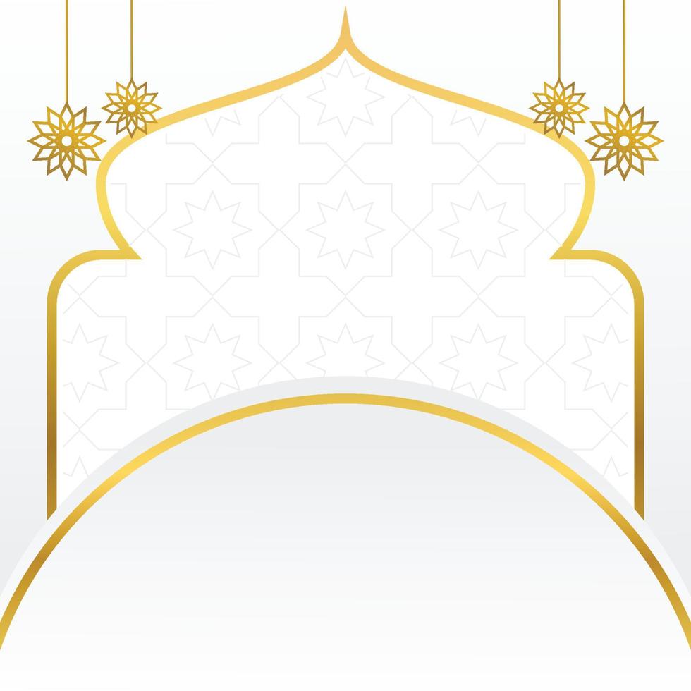 islamic sale poster template with free space for text and image. It has golden color mandala and dome ornament. Design for banners, greeting cards, social media and web. vector