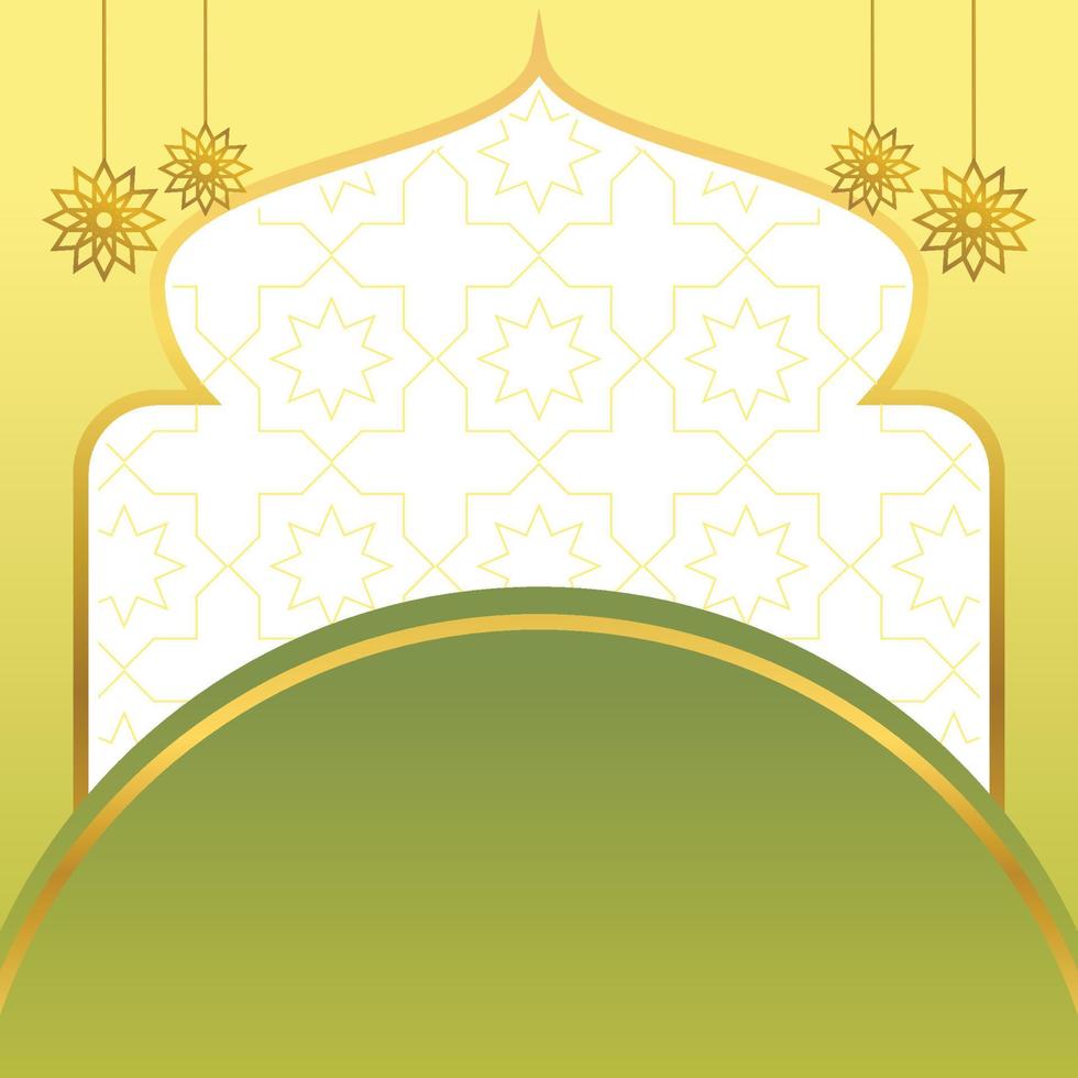islámico rebaja póster modelo con gratis espacio para texto y imagen. eso tiene dorado color mandala y Hazme ornamento. diseño para pancartas, saludo tarjetas, social medios de comunicación y web. vector