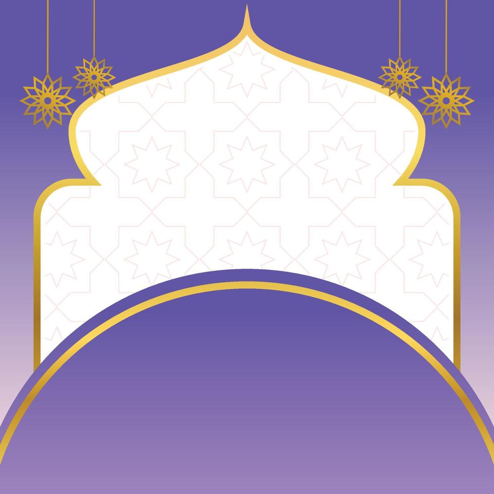islamic sale poster template with free space for text and image. It has golden color mandala and dome ornament. Design for banners, greeting cards, social media and web. vector
