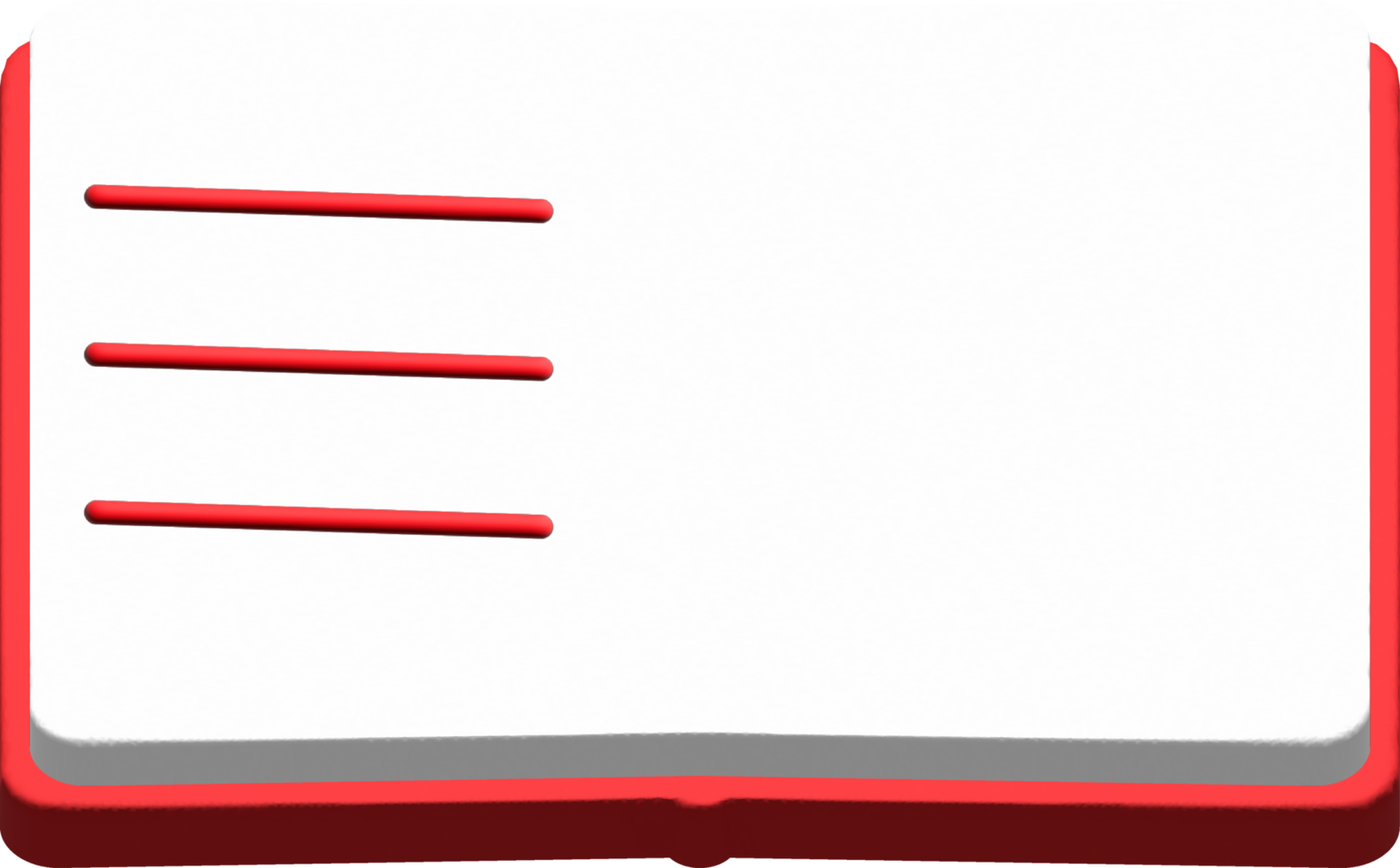 3D illustration Book symbol icon png