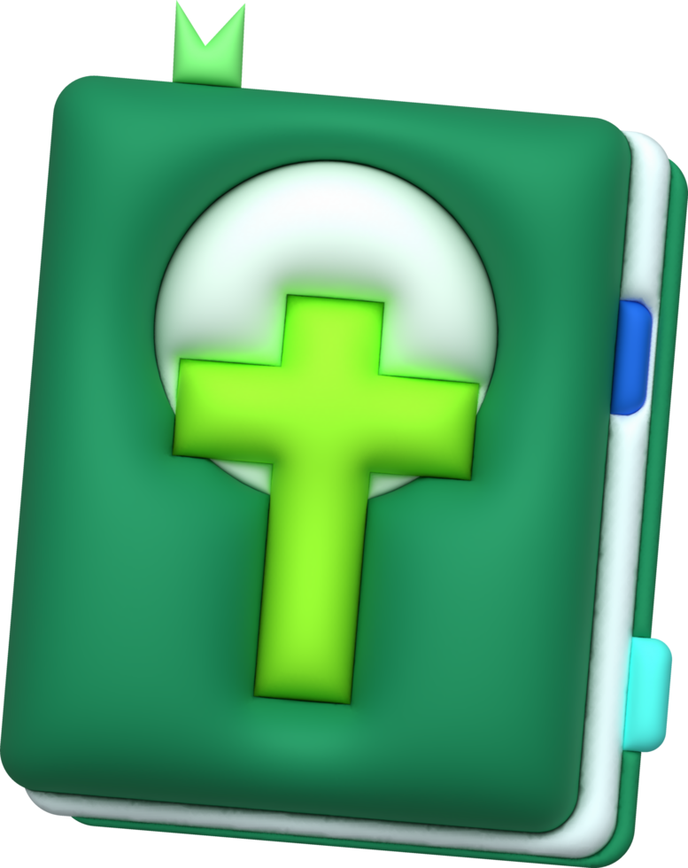 illustration 3D , a book with a cross-shaped cover. bible book christianity png