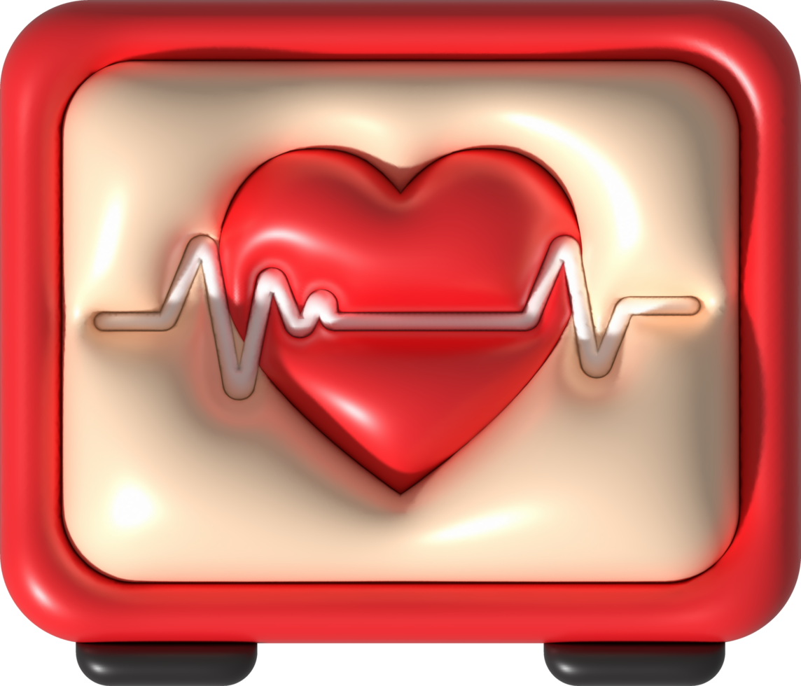 illustration 3D of cardiopulmonary and heart signal cabinet. png