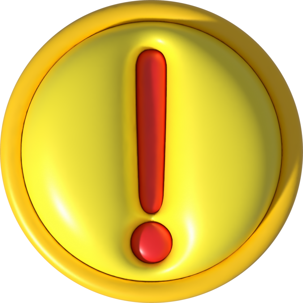 illustration. 3D  Symbols with caution symbols. png