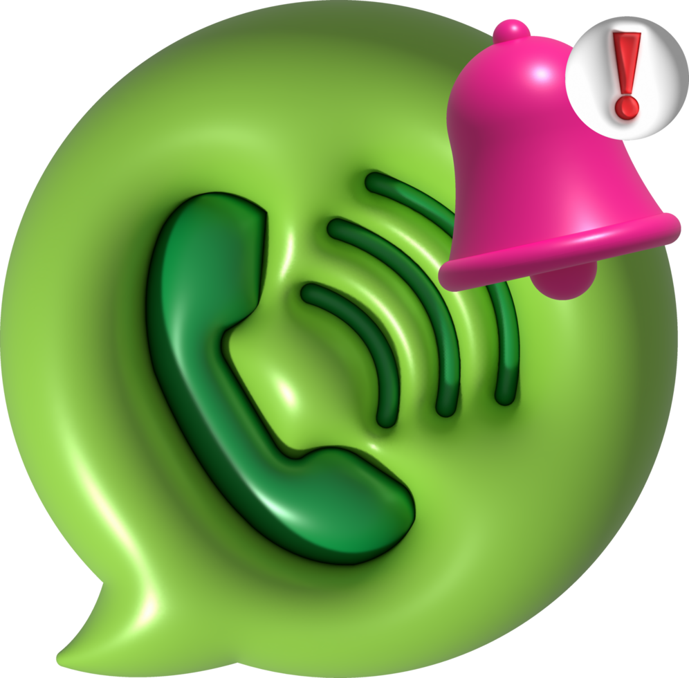 illustration 3D , phone symbol with call notification bell png