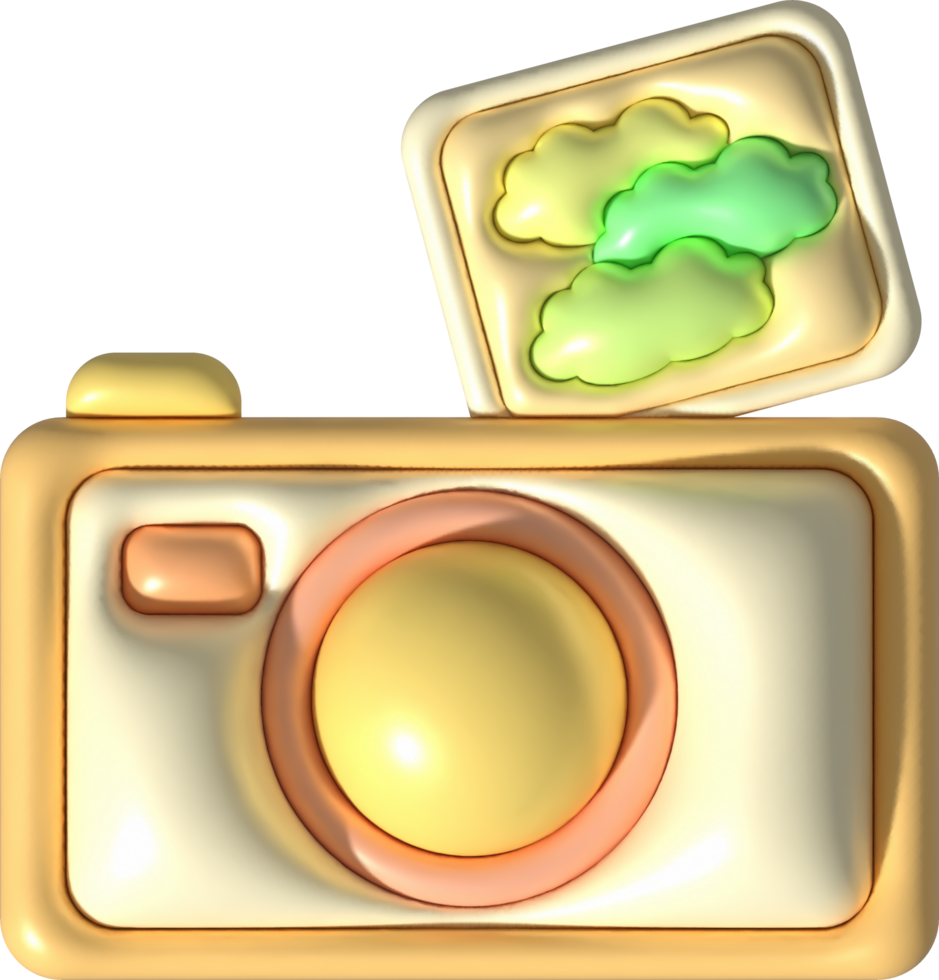 Camera and photo icons illustration 3D for design work. png