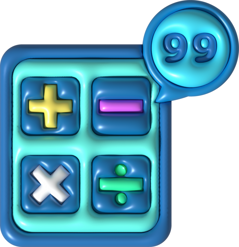 3D illustration Calculator symbol icon png