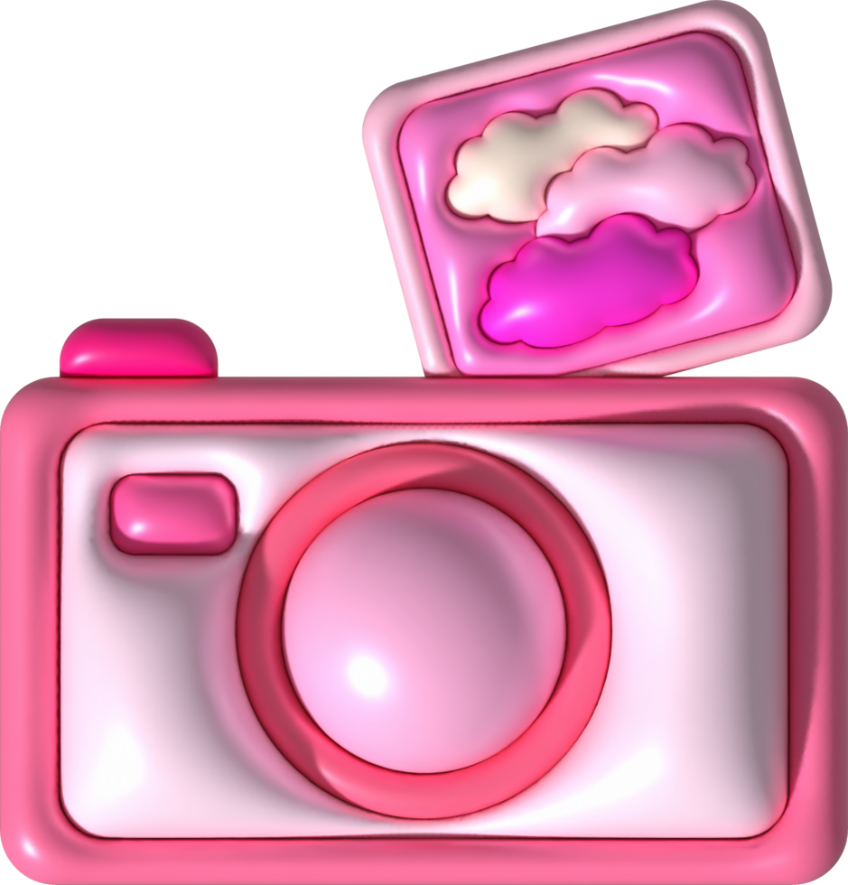 Camera and photo icons illustration 3D for design work. png
