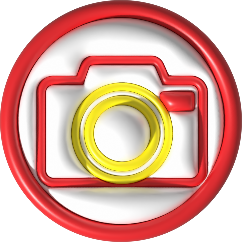 Camera symbol icon illustration  3D png